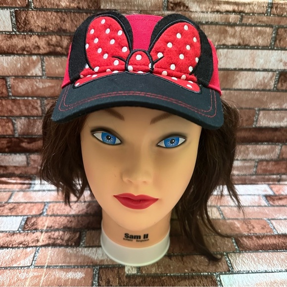 Disney Minnie Mouse Red and Black Polka Dot Bow Cap main image 4